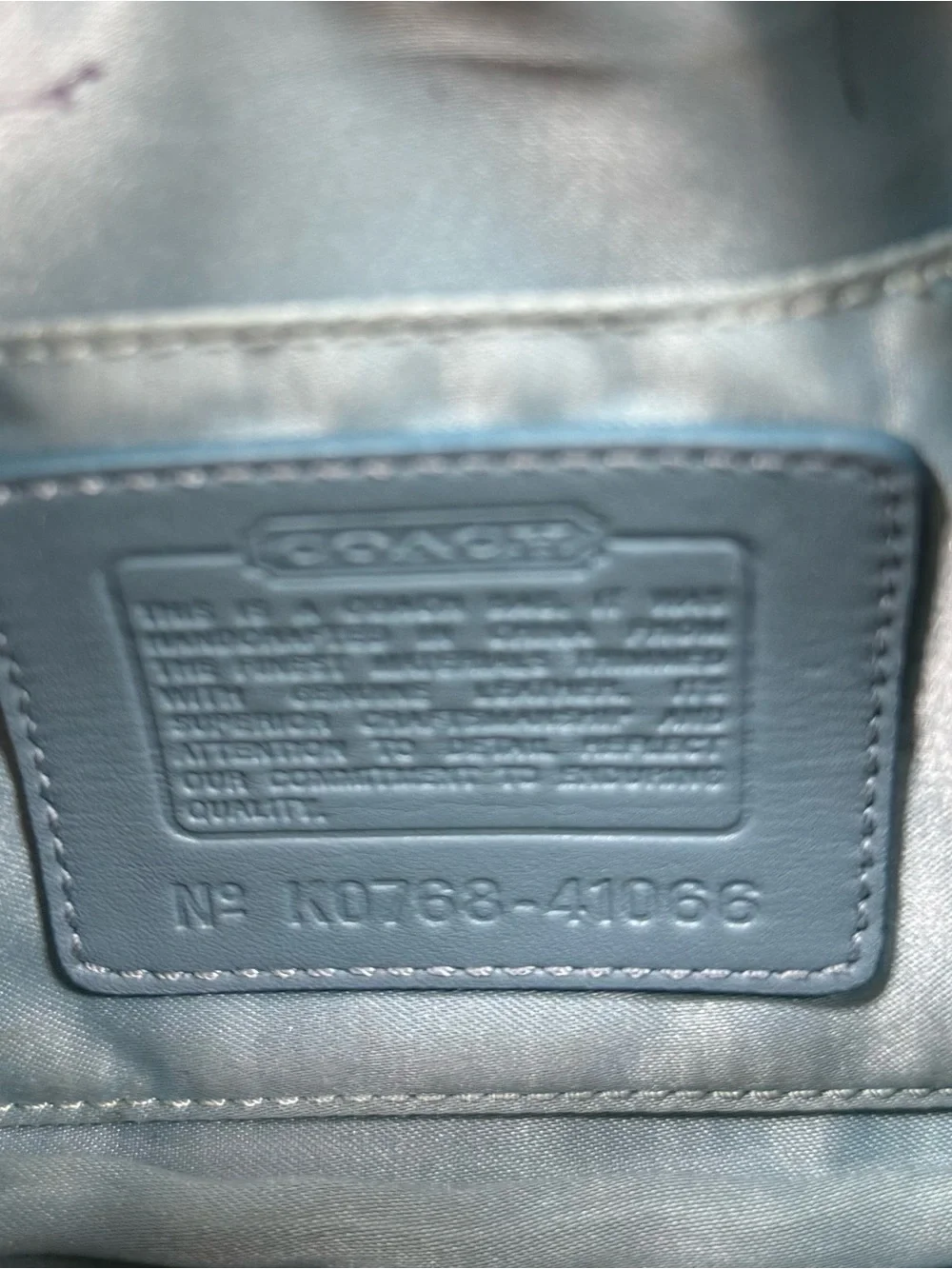 Coach 41066 Signature Jacquard Demi Shoulder Bag Teal Blue Leather Y2K